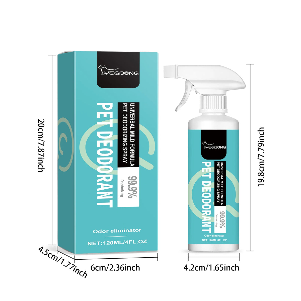 Yeibong Pet Deodorant Spray Effective Odor Removal For Pets