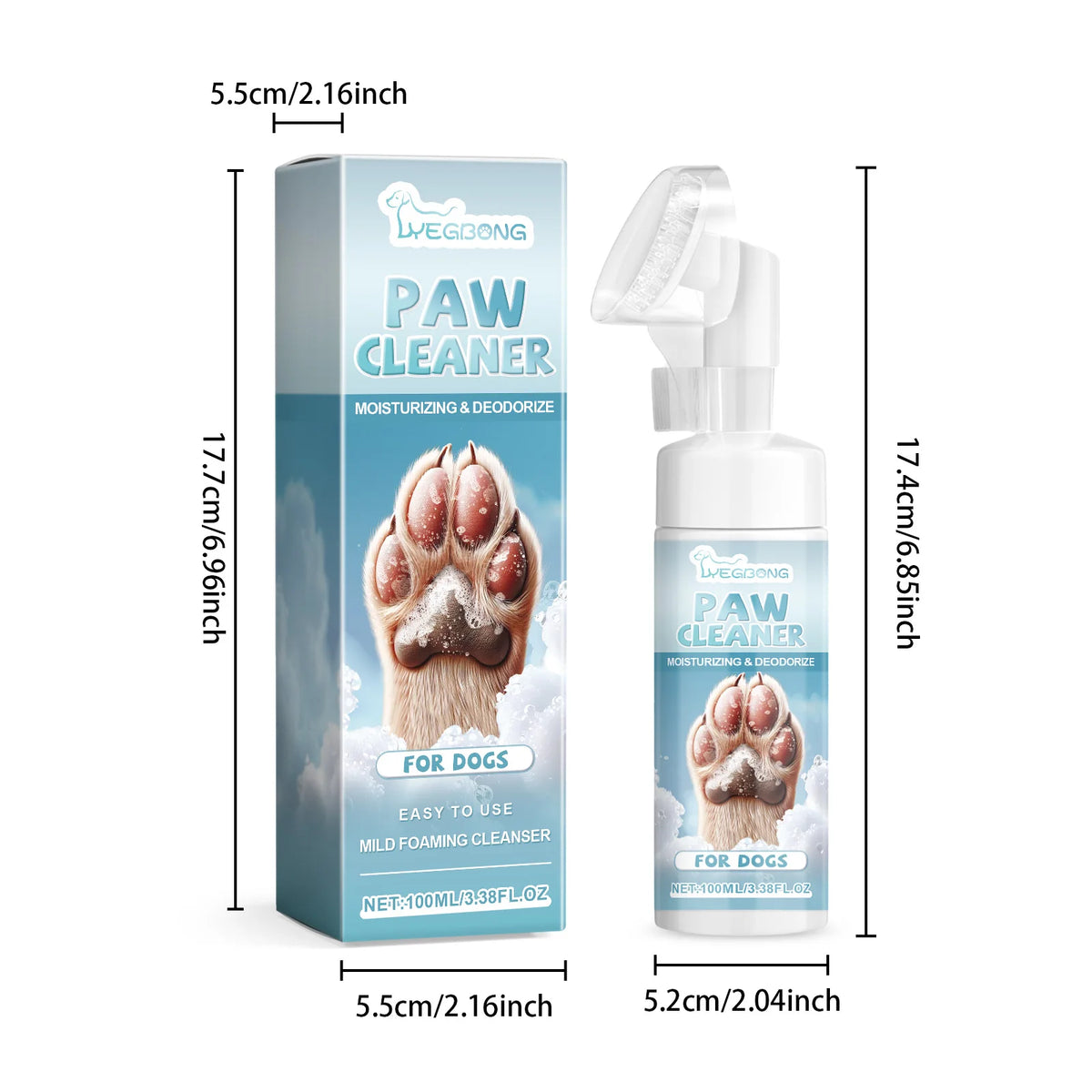 YEGBONG Gentle Pet Paw Cleaner With Easy Rinse And Moisturizing Formula