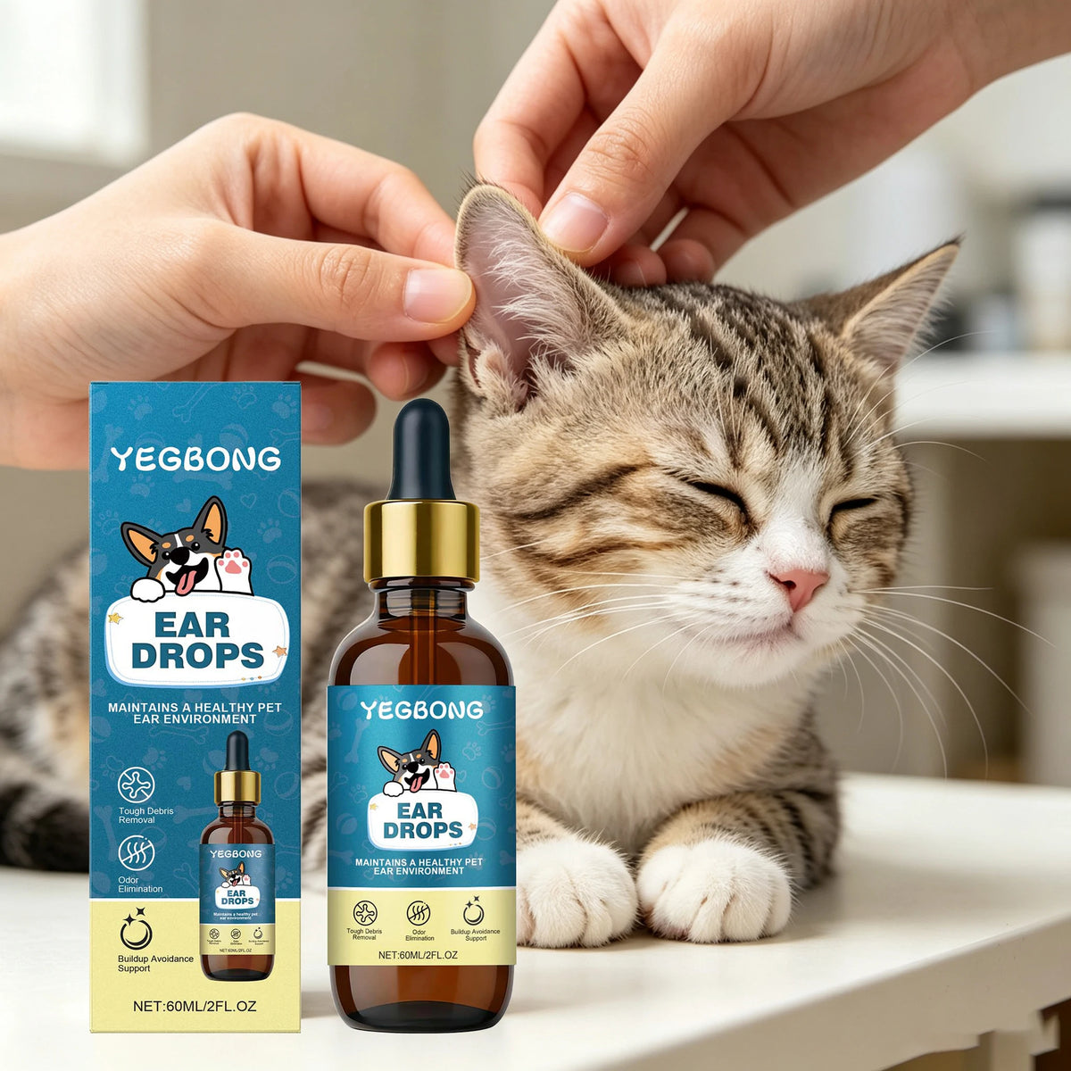 Yegbong Natural Pet Ear Care Drops For Dogs And Cats