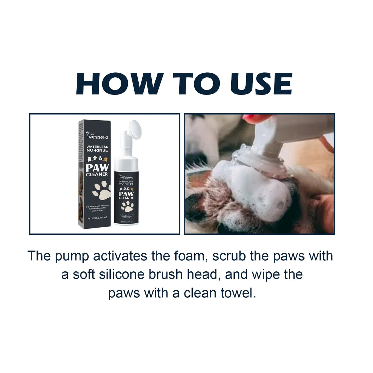 Yegbong Pet Paw Dry Shampoo Mousse for Dogs and Cats