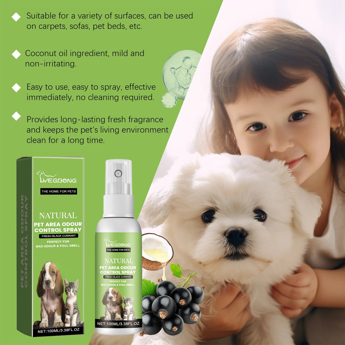 YEGBONG Pet Deodorizing Spray For Lasting Fresh Household Fragrance