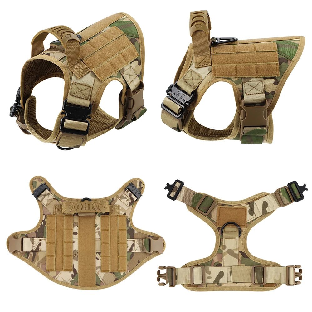 PetraVel Tactical Nylon Dog Harness With Adjustable Leash