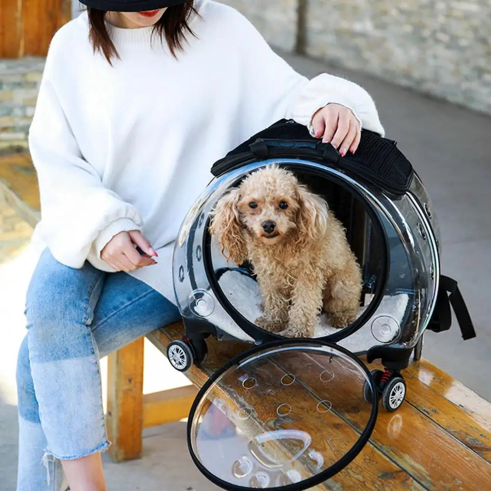 Durable Pet Trolley Backpack Carrier For Cats And Dogs Travel