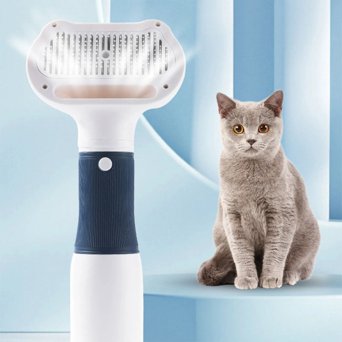 3In1 Pet Hair Dryer With Slicker Brush Low Noise Grooming