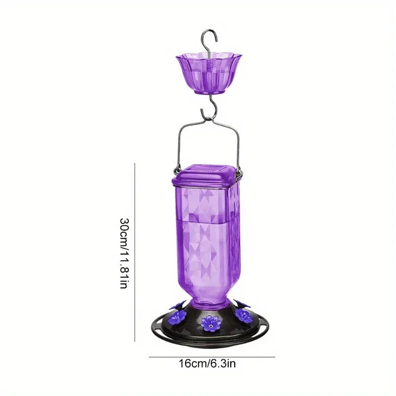 Leak Proof Plastic Hummingbird Feeder With Hanging Garden Design
