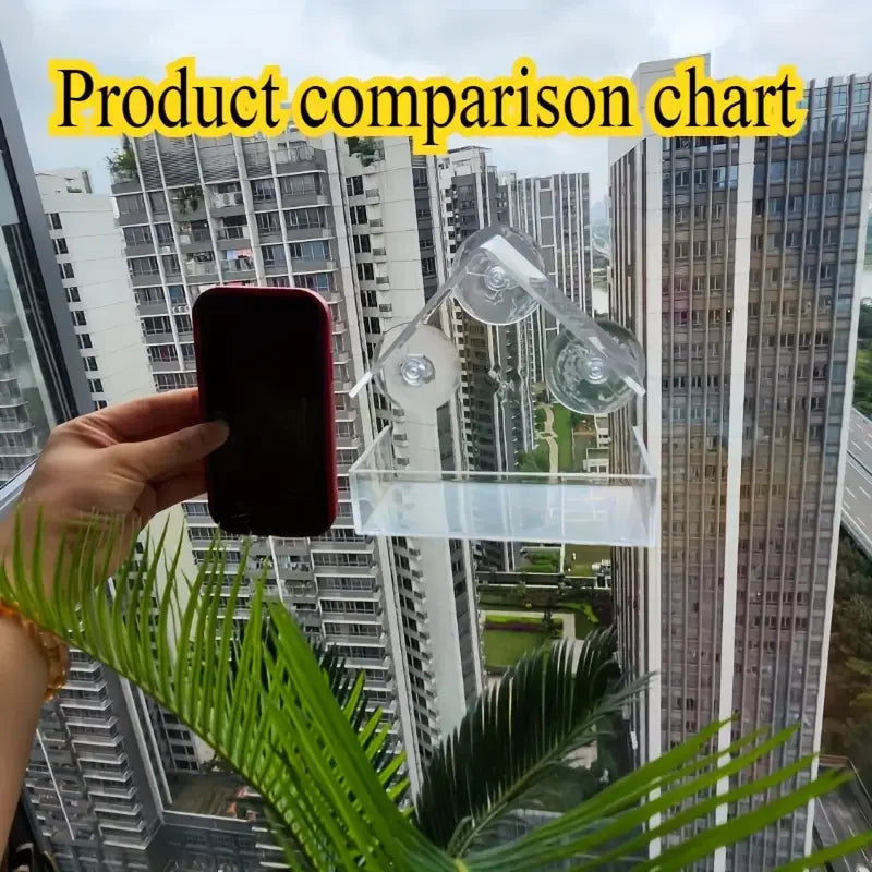 Automatic Window Bird Feeder Made Of Acrylic Suction Cups Included
