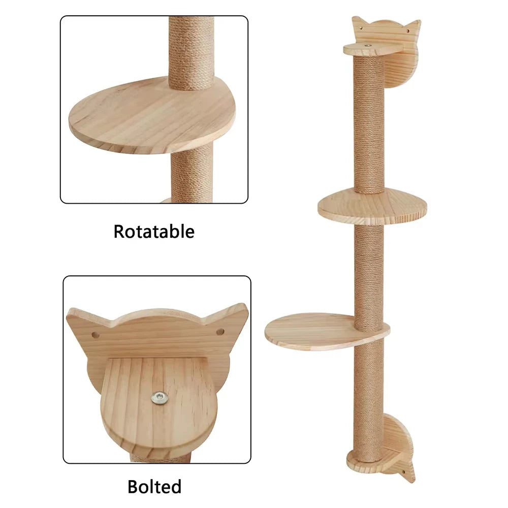 CWV Wall Mounted Cat Activity Center With Sisal Hammock Platform