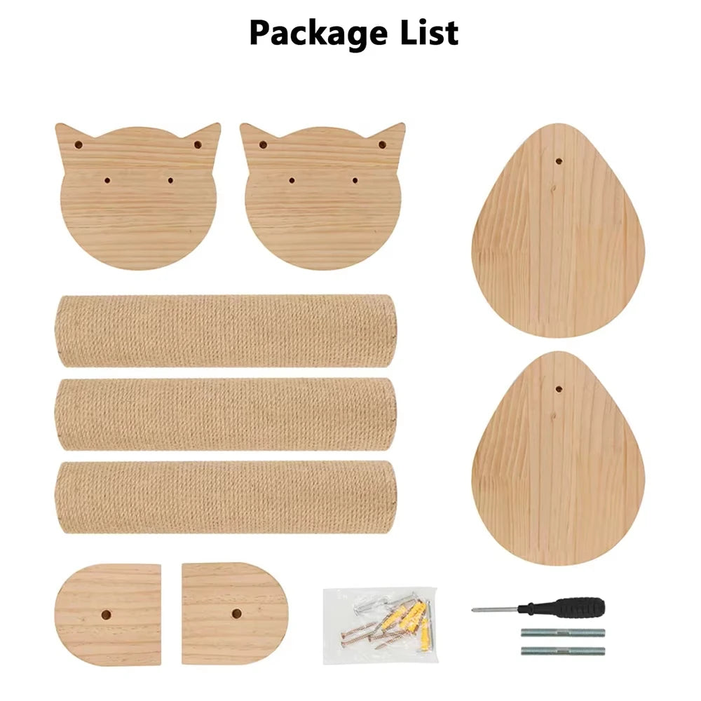 CWV Wall Mounted Cat Activity Center With Sisal Hammock Platform