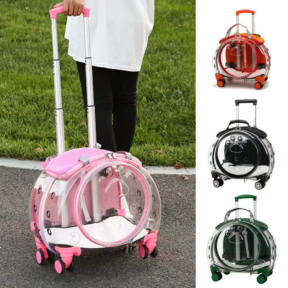 Durable Pet Trolley Backpack Carrier For Cats And Dogs Travel