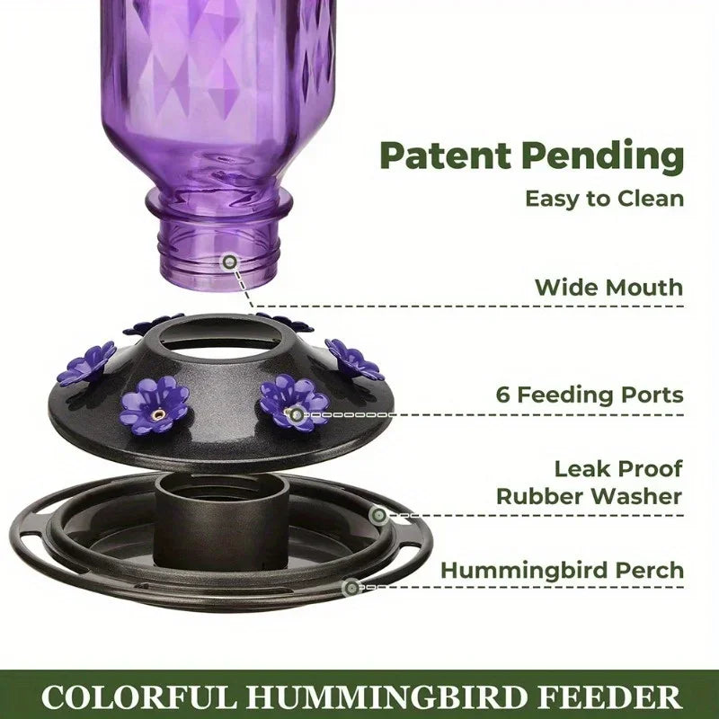Hanging Plastic Hummingbird Feeder With Leakproof Base