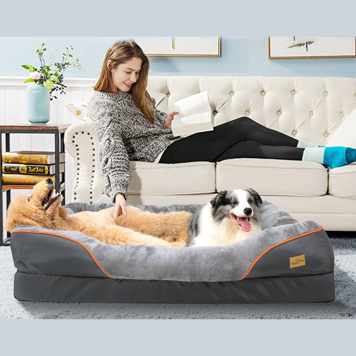 Bingopaw Waterproof Dog Bed Featuring Removable Fleece Cover And Comfort