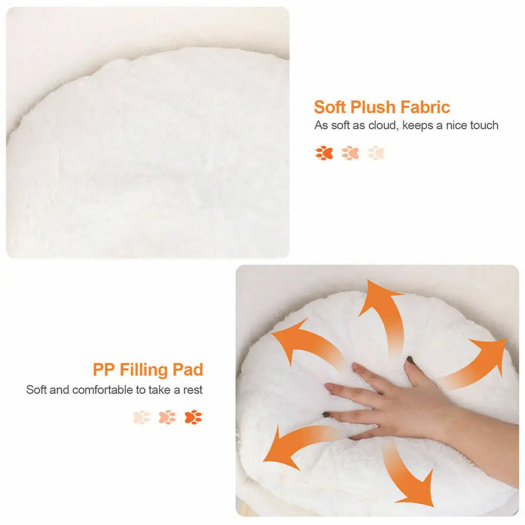 Luxury Plush Pet Nesting Chair Bed With Removable Cushion
