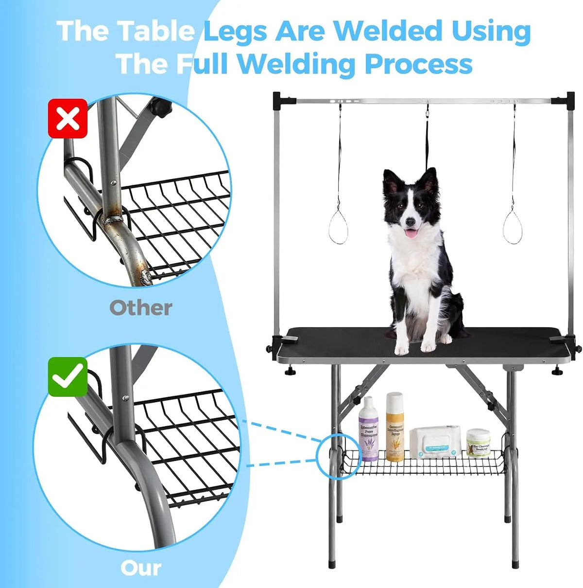 Garvee Professional Stainless Steel Foldable Dog Grooming Table