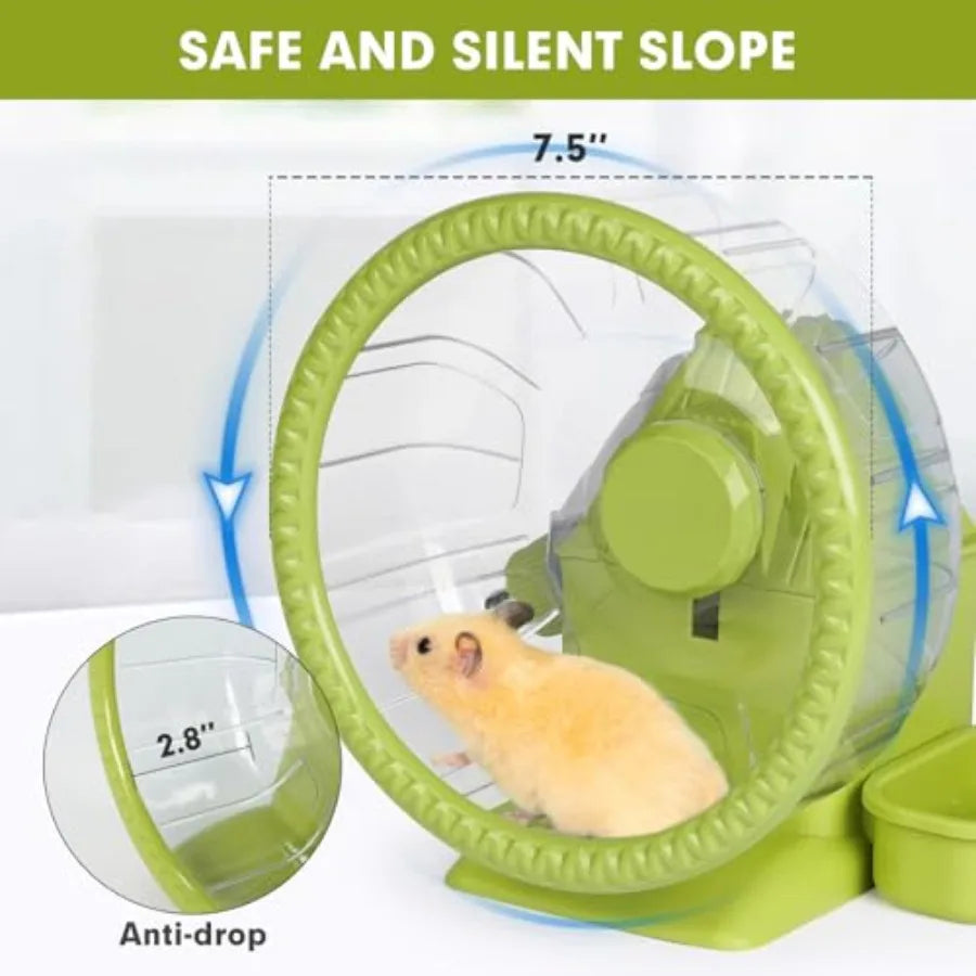 Quiet Hamster Exercise Wheel With Hideout And Water Bottle