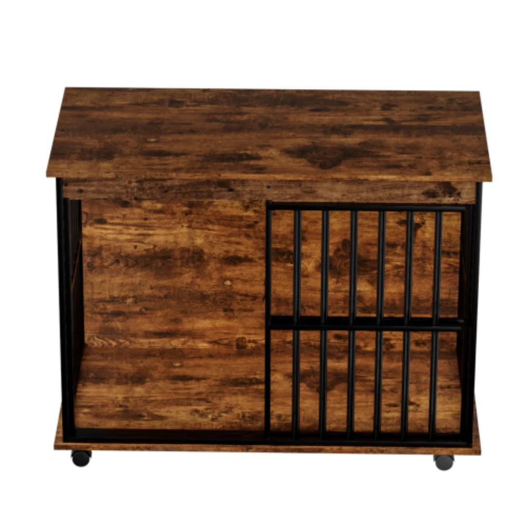Sturdy Wooden Dog Crate Furniture With Sliding Door
