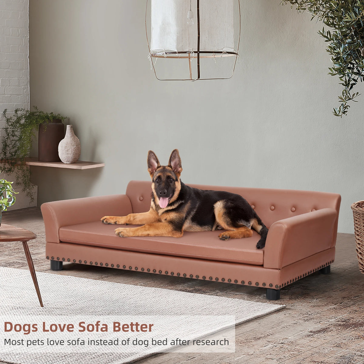 BingoPaw Waterproof Faux Fur Pet Sofa Bed With Removable Cushion