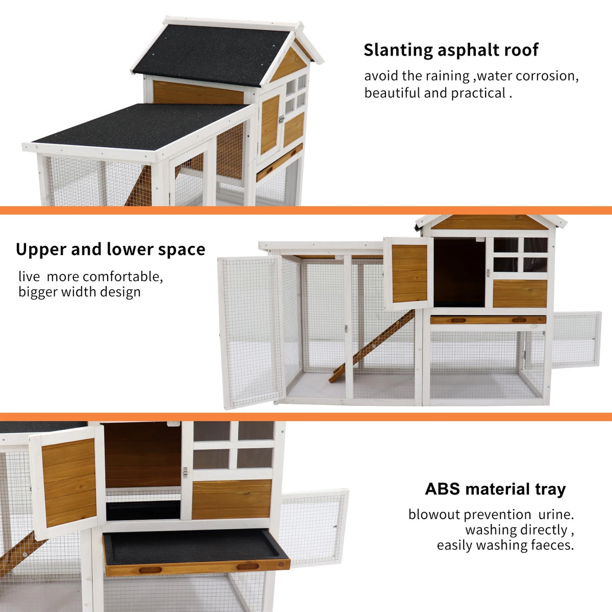 Deluxe Two Story Wooden Rabbit Hutch With Secure Locking Doors