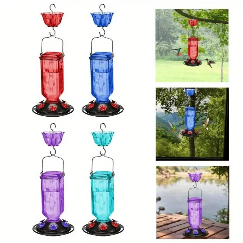 Hanging Plastic Hummingbird Feeder With Leakproof Base
