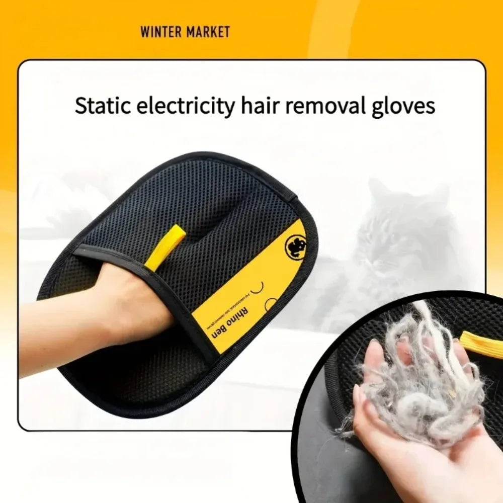 Double Sided Pet Grooming Gloves For Gentle Cat Hair Removal