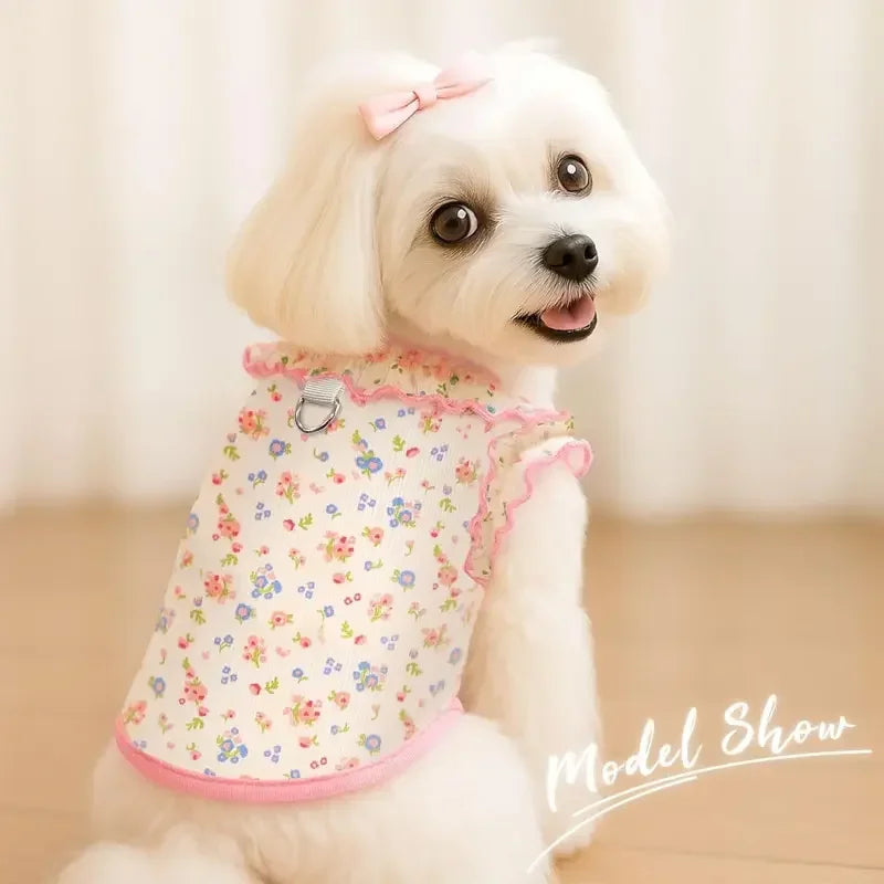 Breathable Ruffled Sleeve Pet Shirt For Small Dogs And Cats
