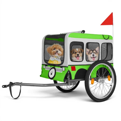 Foldable Dog Bike Trailer With Steel Frame And Pneumatic Tires