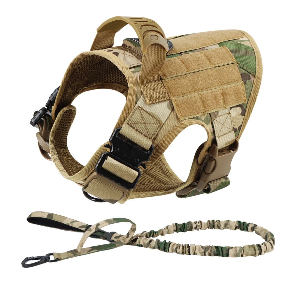 PetraVel Tactical Nylon Dog Harness With Adjustable Leash