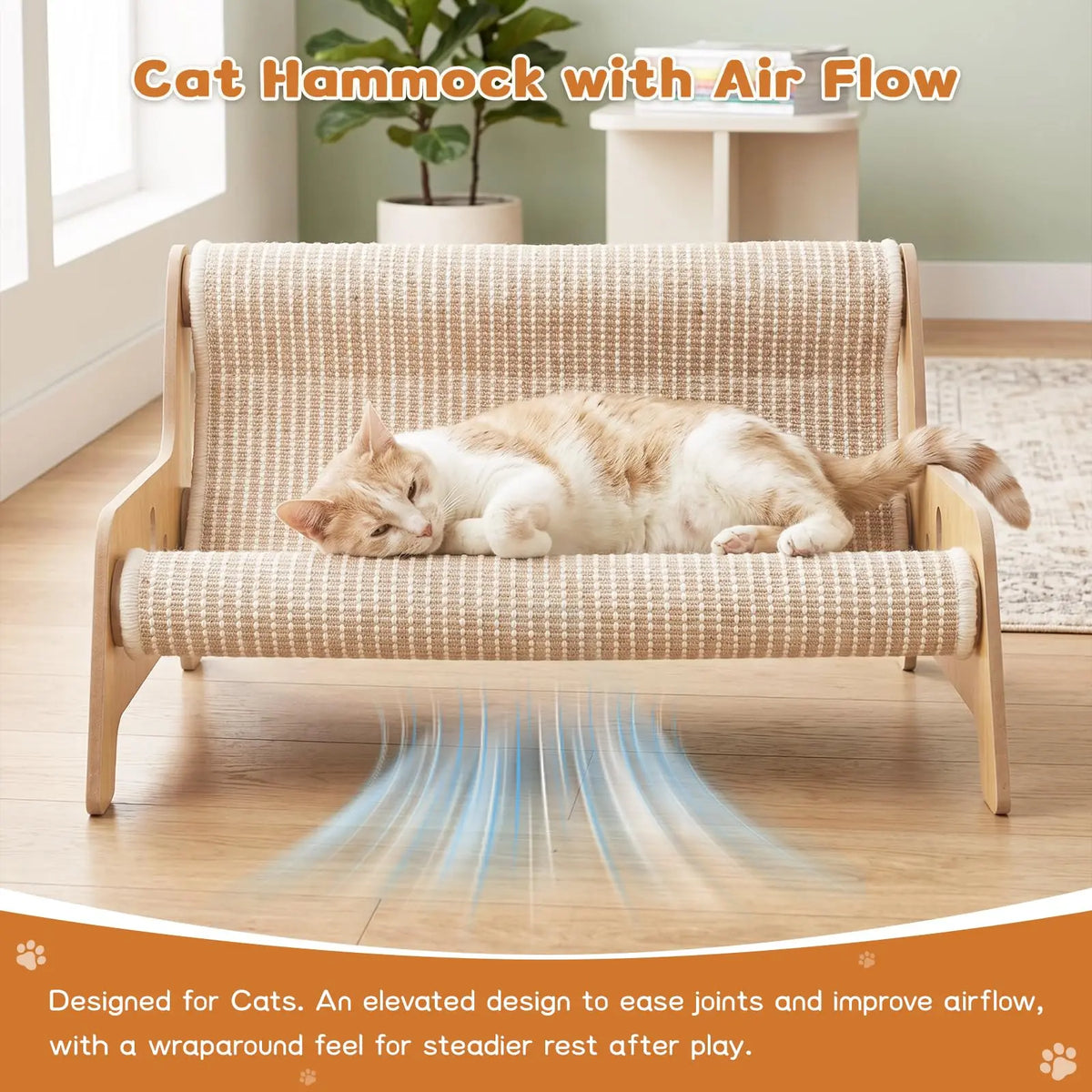 Sisal Cat Scratcher Bed With Comfortable Lounging Platform