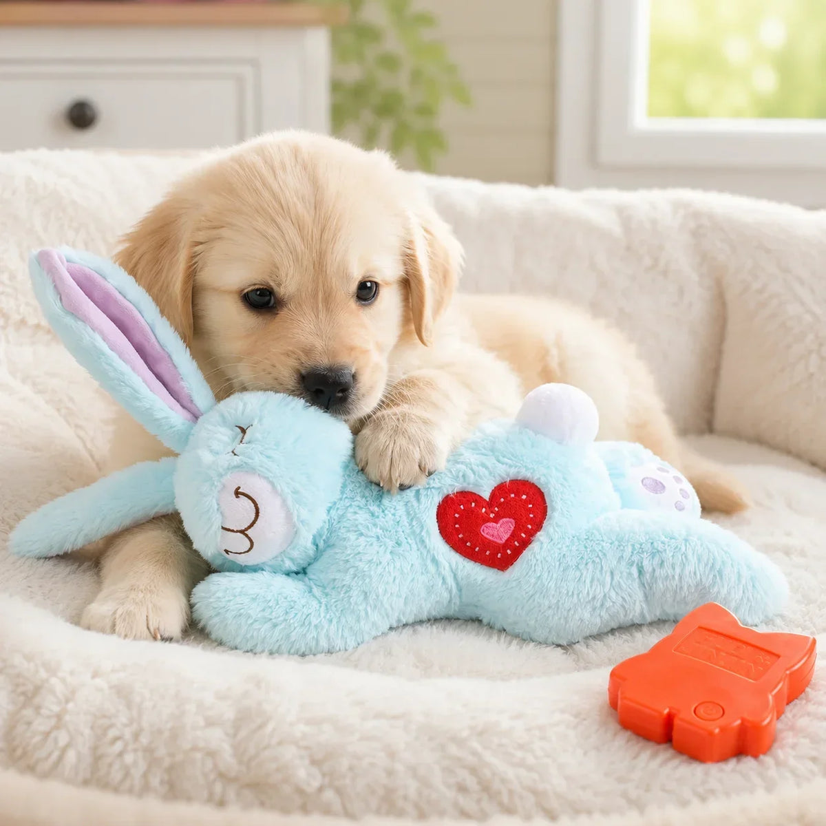 Calming Heartbeat Bunny Plush Dog Toy For Anxiety Relief