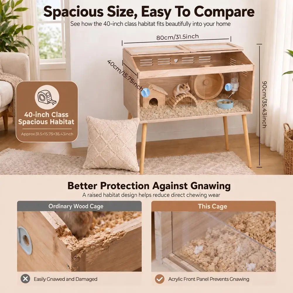 Chew Proof Wooden Hamster And Guinea Pig Cage With Legs
