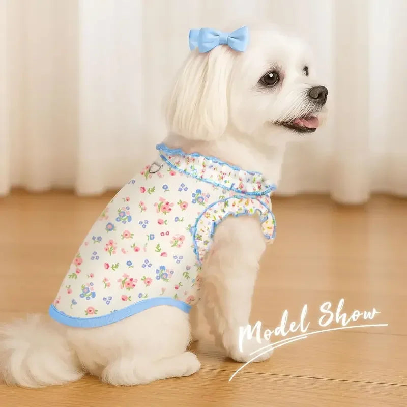 Breathable Ruffled Sleeve Pet Shirt For Small Dogs And Cats