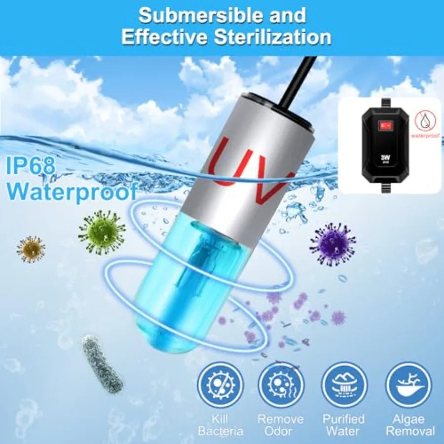 Submersible Aquarium Clean Light With Waterproof UV Function