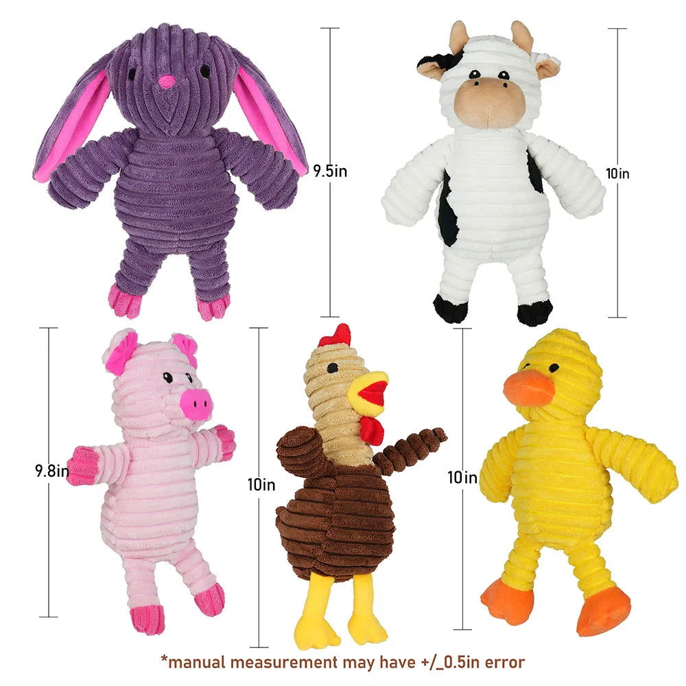 Assorted Plush Squeaky Dog Toys Stuffed Chew Value Pack