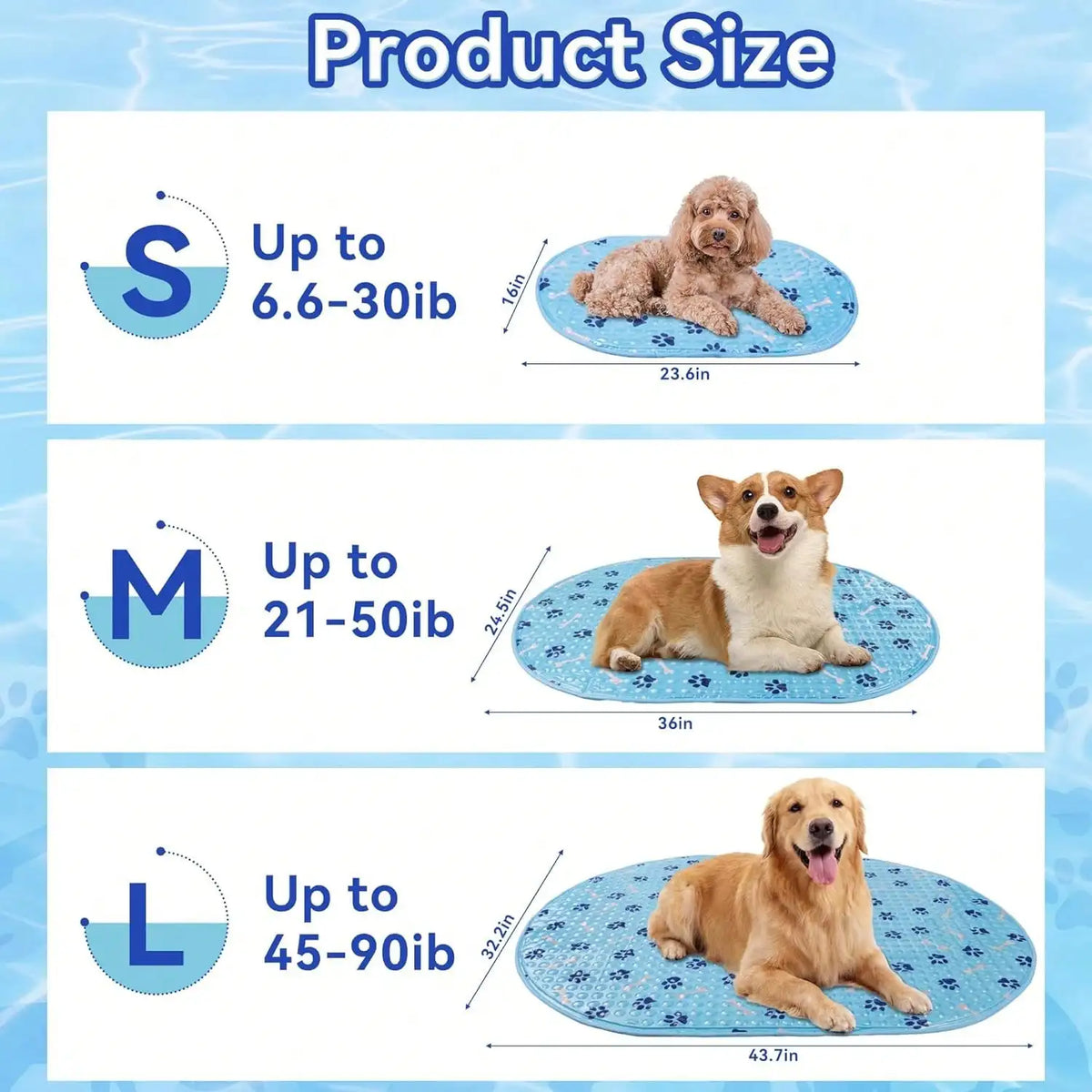 Patented Gel Pet Cooling Mat Non Slip Waterproof Pad