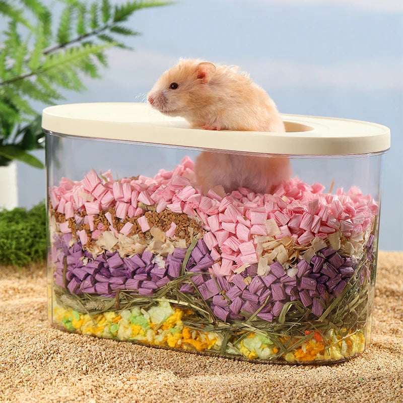 HiMISS Hamster Digging Bucket Oval Burrow Hideout Playhouse