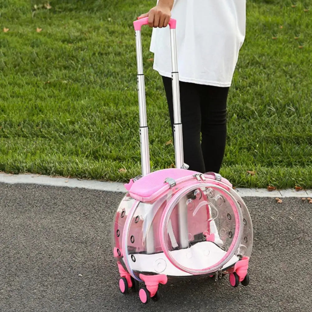 Durable Pet Trolley Backpack Carrier For Cats And Dogs Travel