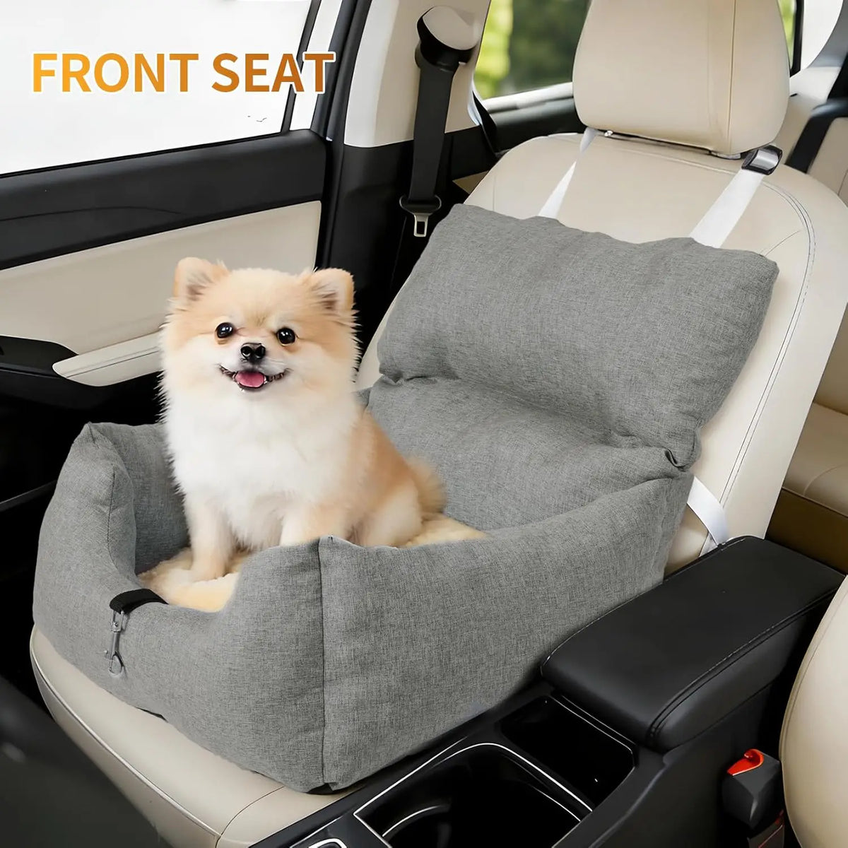 HiMiss Elevated Dog Booster Car Seat With Washable Cushion