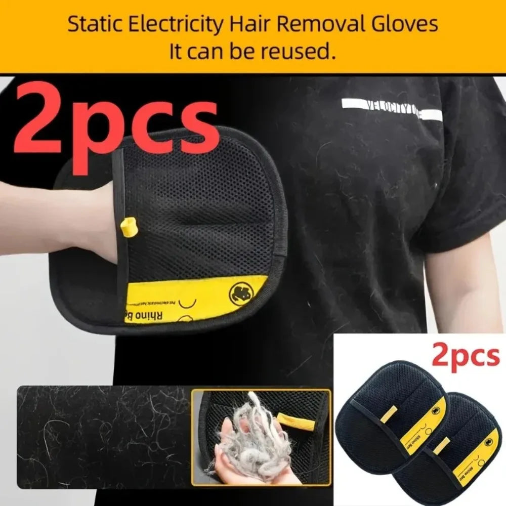 Double Sided Pet Grooming Gloves For Gentle Cat Hair Removal