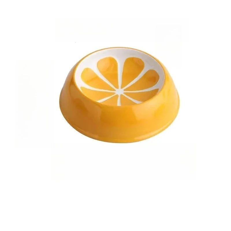 Ceramic Watermelon Cat Food Bowl With Slow Feeder Design