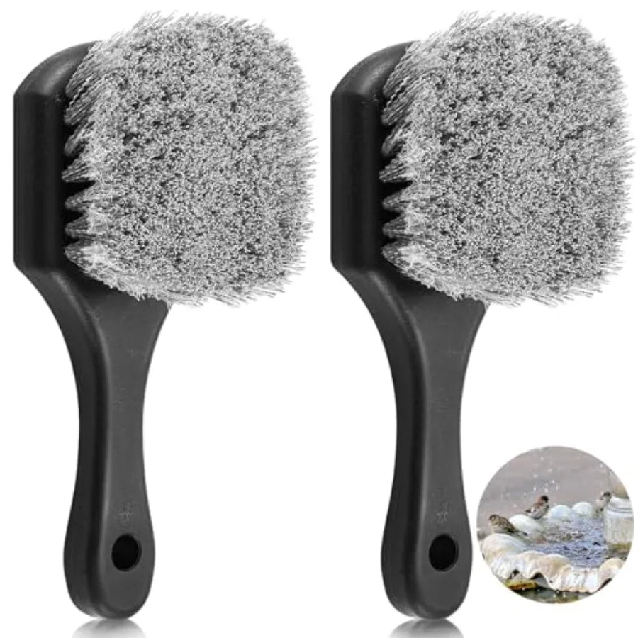 Stiff Bristle Bird Bath Cleaning Brush With Ergonomic Handle