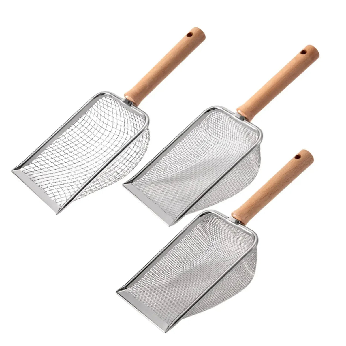 Heavy Duty Metal Cat Litter Scooper With Ergonomic Handle System