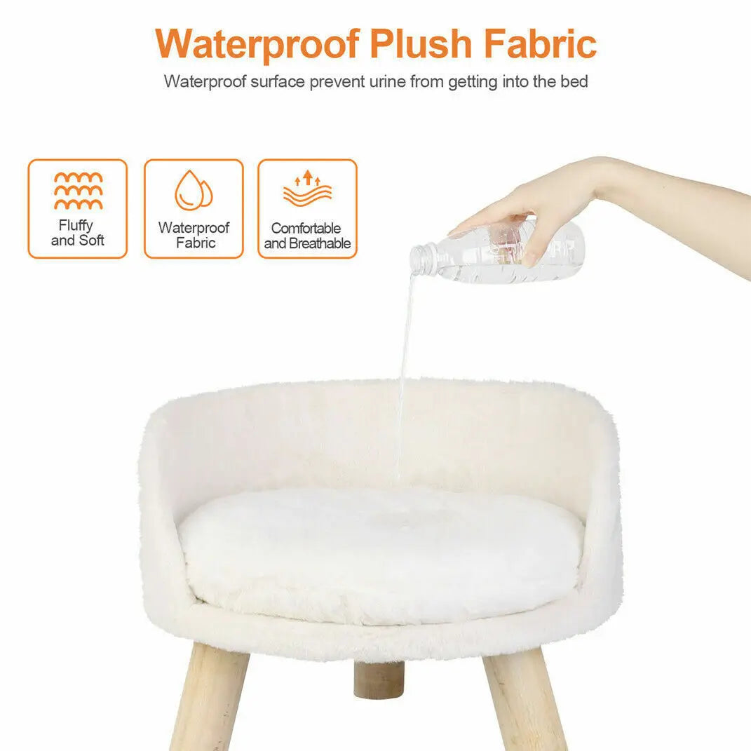 Luxury Plush Pet Nesting Chair Bed With Removable Cushion