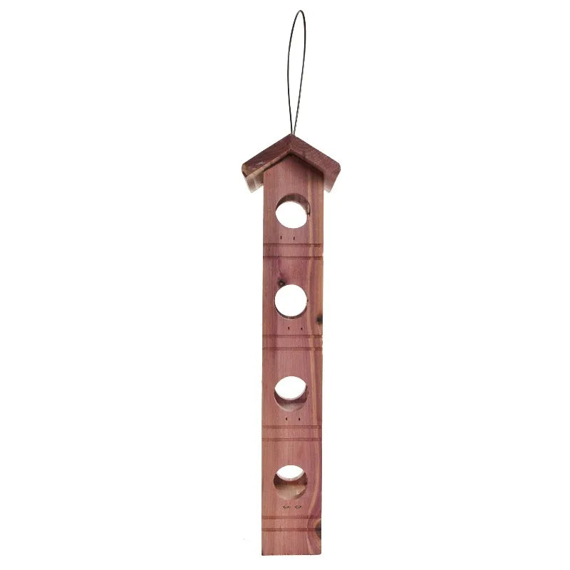 US Made Cedar Bird Suet Feeder With Four Plug Capacity