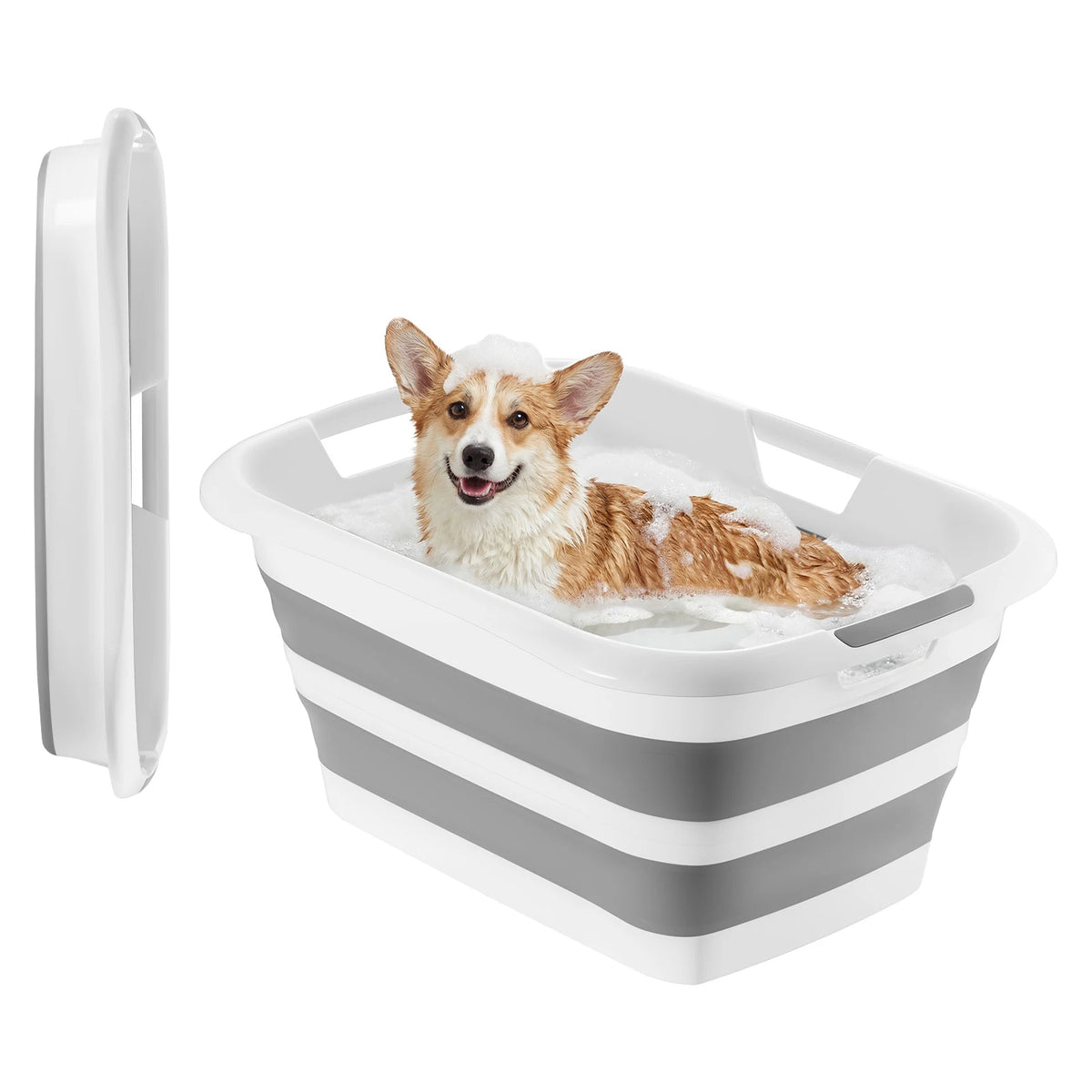 Collapsible Dog Bathtub With Internal Quick Drain Valve