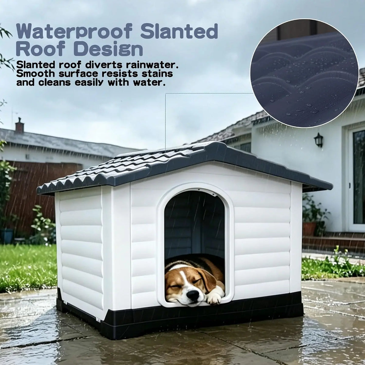 Twisterck Waterproof Dog House Featuring Elevated Porch Design