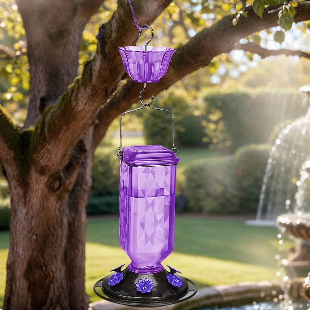 Leak Proof Plastic Hummingbird Feeder With Hanging Garden Design