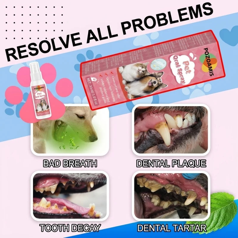 Natural Pet Dental Spray For Fresh Breath And Tartar Control