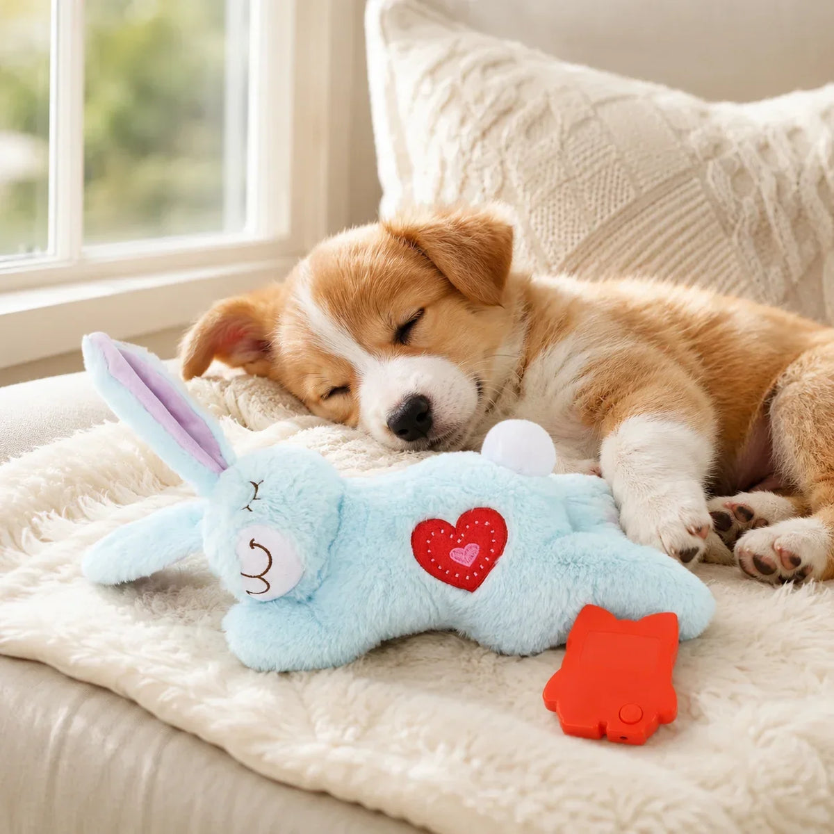 Calming Heartbeat Bunny Plush Dog Toy For Anxiety Relief