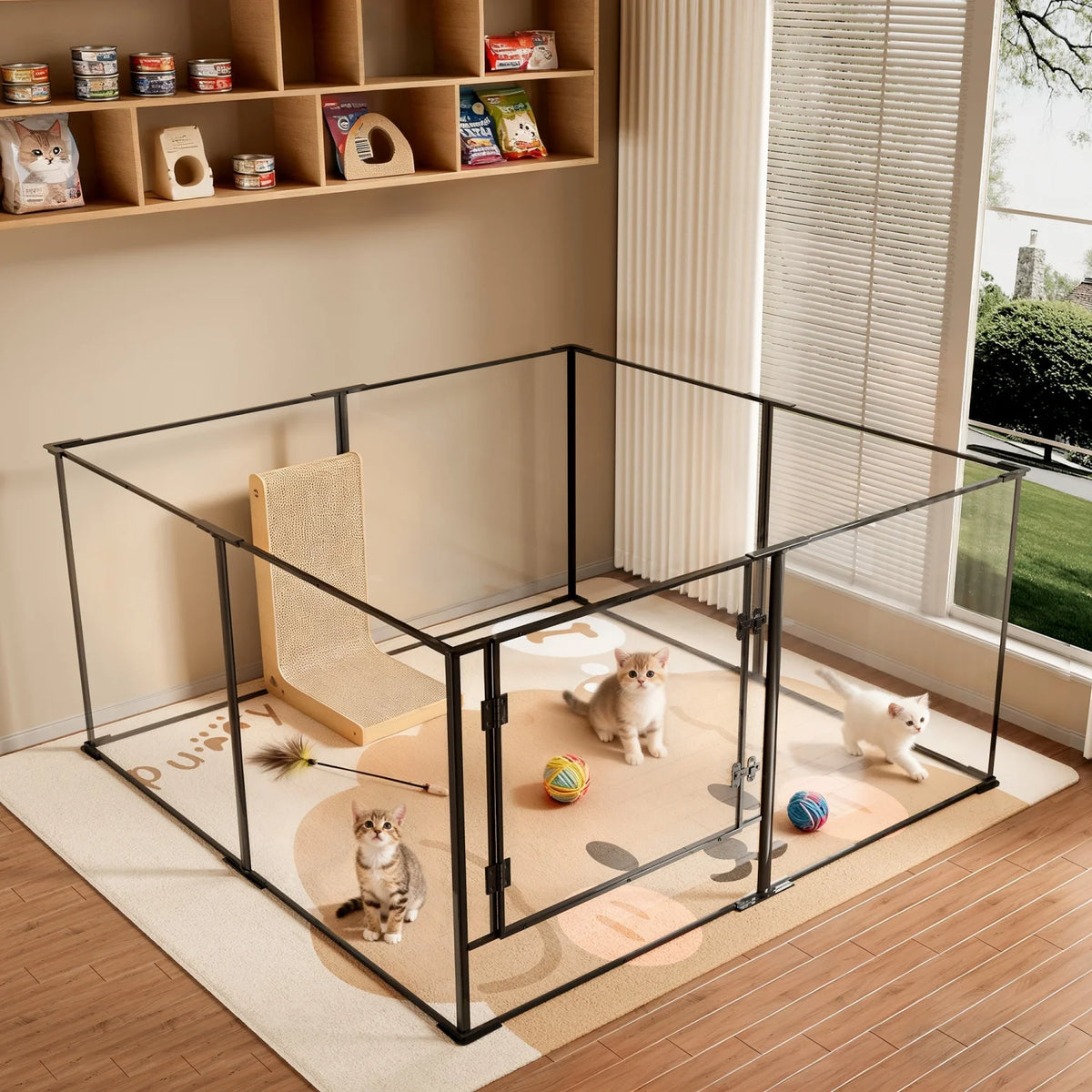 BINGOPAW Acrylic Dog Playpen Exercise Enclosure System
