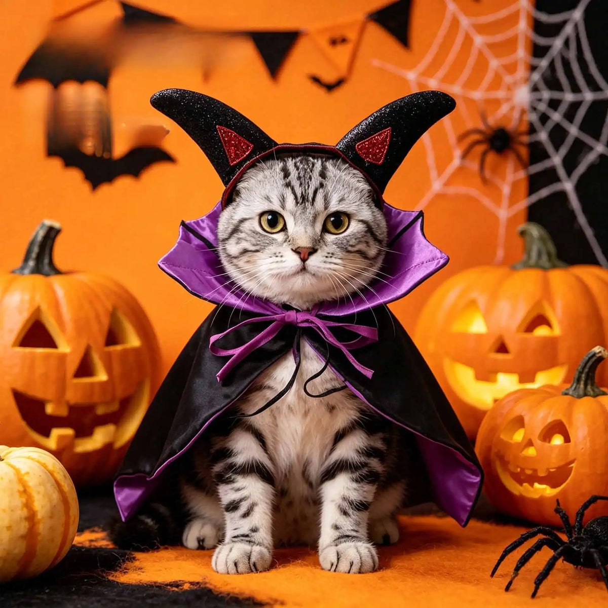 Stylish Halloween Bat Cosplay Cape Shawl For Active Pets