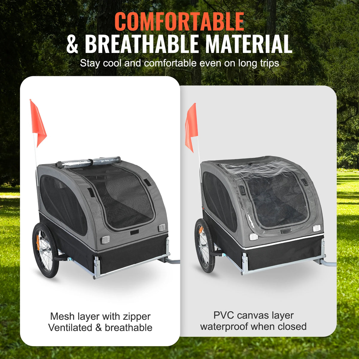 Durable Collapsible Dog Bike Trailer And Pet Cart Carrier